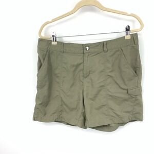 Columbia Women Size 14 Large Shorts Nylon Quick Dry Hike Swim Beige Brown 6"